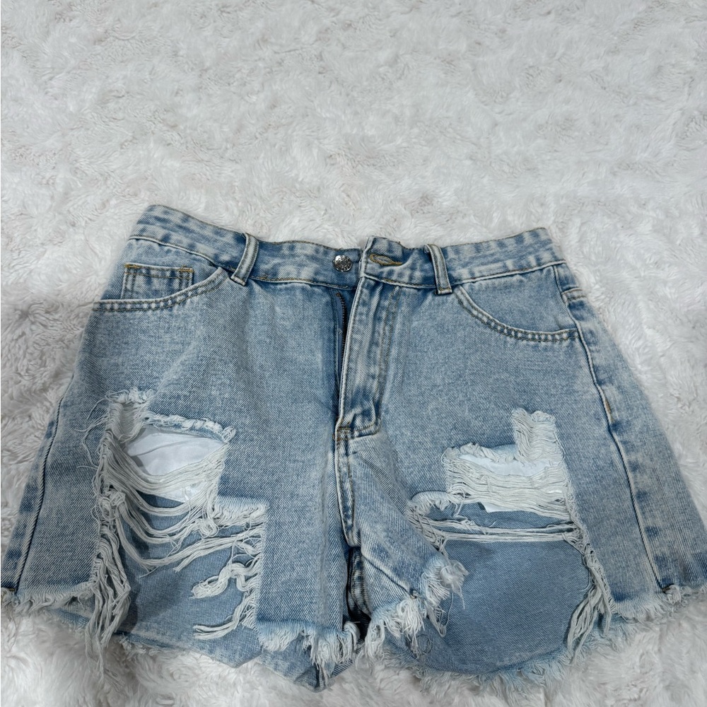 Distressed Denim Shorts